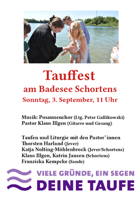 Tauffest 3.9.2023, 11 Uhr Schortens-Badesee