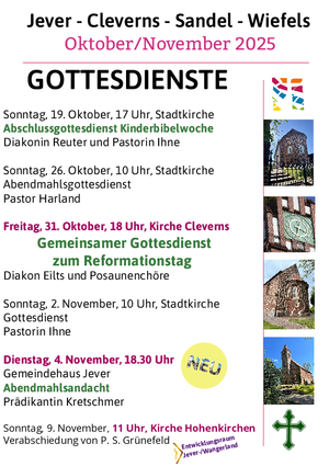 Gottesdienste Okt. Nov 2025