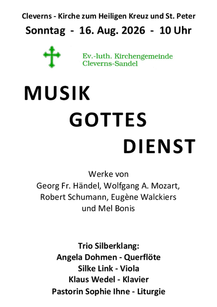 Musikgottesdienst 16.8.26
