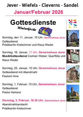 Gottesdienste Januar Februar 2026