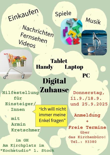 Seniorenkurs für Handy, Tablet etc., weitere Termine