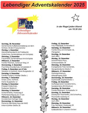Lebendiger Adventskalender 2025