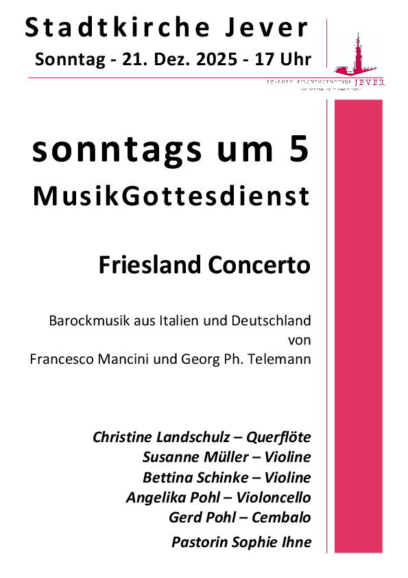 4. Advent, Sonntag 21.12.2025, sonntags um 5