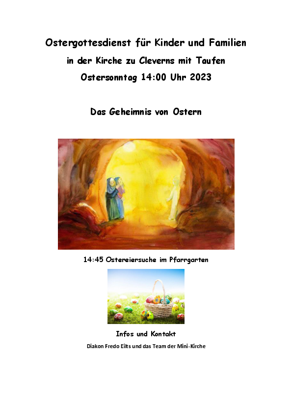 Familienkirche Ostersonntag 14 Uhr